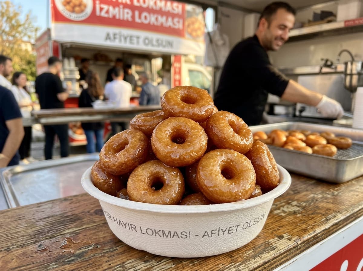 İzmir hayır lokması döktürme aracı ve sıcak lokma