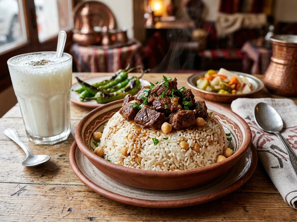 İzmir kavurmalı pilav ve ayran